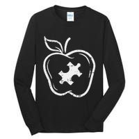 Autism Teacher Special Education Awareness Apple Tall Long Sleeve T-Shirt