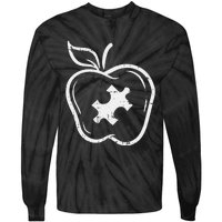 Autism Teacher Special Education Awareness Apple Tie-Dye Long Sleeve Shirt