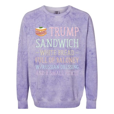 Anti Trump Sandwich Sign Funny Colorblast Crewneck Sweatshirt