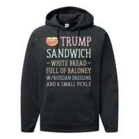 Anti Trump Sandwich Sign Funny Performance Fleece Hoodie