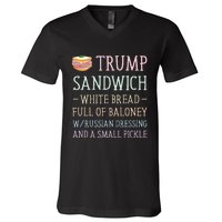 Anti Trump Sandwich Sign Funny V-Neck T-Shirt