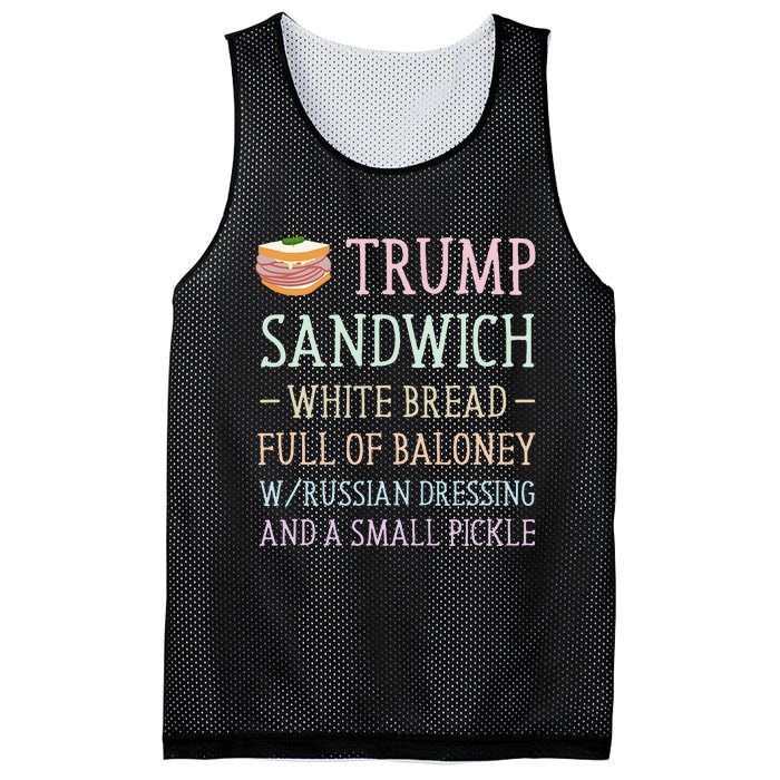 Anti Trump Sandwich Sign Funny Mesh Reversible Basketball Jersey Tank