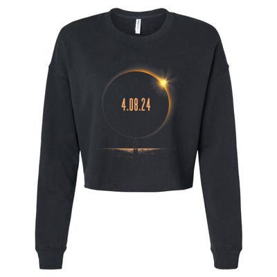 America Totality Spring 4 08 24 Total Solar Eclipse 2024 Cropped Pullover Crew