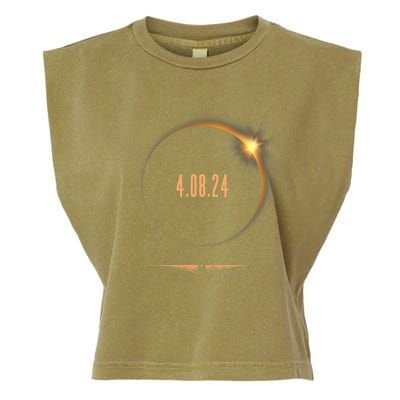 America Totality Spring 4 08 24 Total Solar Eclipse 2024 Garment-Dyed Women's Muscle Tee