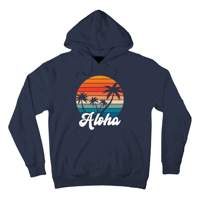 Aloha Tropical Sunset Vintage Vacation Hoodie