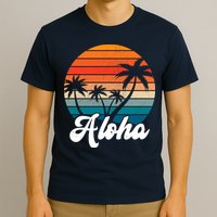 Aloha Tropical Sunset Vintage Vacation T-Shirt