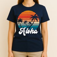 Aloha Tropical Sunset Vintage Vacation T-Shirt