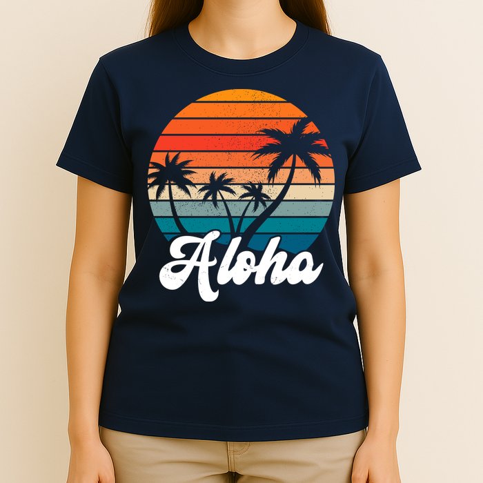 Aloha Tropical Sunset Vintage Vacation T-Shirt