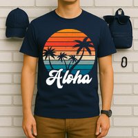 Aloha Tropical Sunset Vintage Vacation T-Shirt