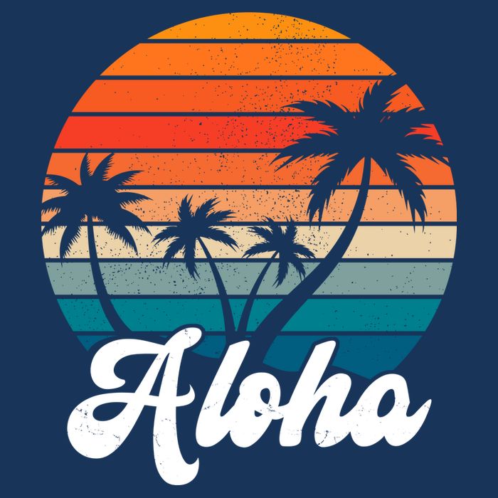 Aloha Tropical Sunset Vintage Vacation T-Shirt