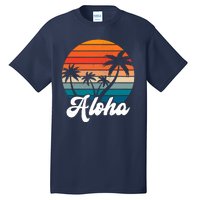 Aloha Tropical Sunset Vintage Vacation Tall T-Shirt