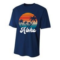 Aloha Tropical Sunset Vintage Vacation Performance Sprint T-Shirt