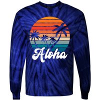 Aloha Tropical Sunset Vintage Vacation Tie-Dye Long Sleeve Shirt