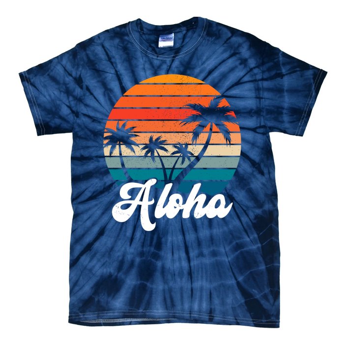 Aloha Tropical Sunset Vintage Vacation Tie-Dye T-Shirt