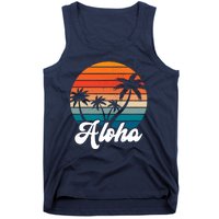 Aloha Tropical Sunset Vintage Vacation Tank Top