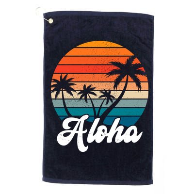 Aloha Tropical Sunset Vintage Vacation Golf Towel
