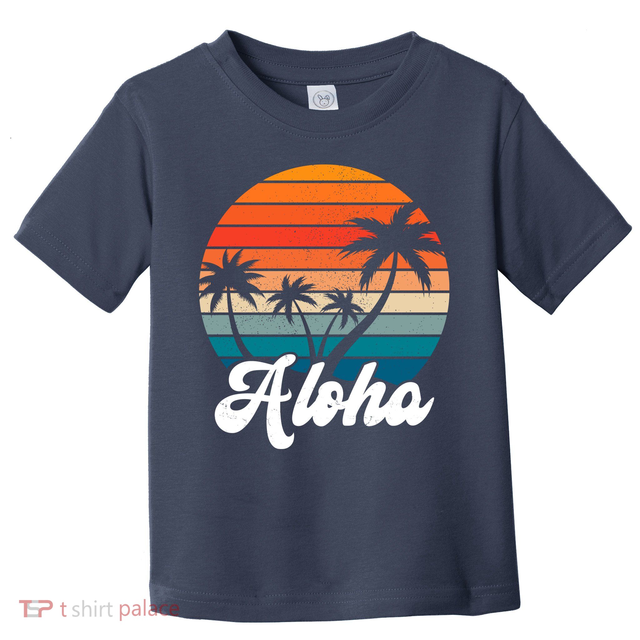 Aloha Tropical Sunset Vintage Vacation Toddler T-Shirt