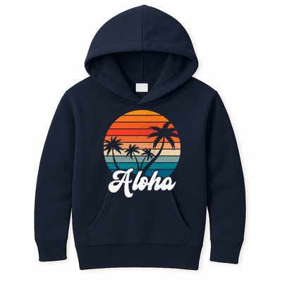 Aloha Tropical Sunset Vintage Vacation Kids Hoodie