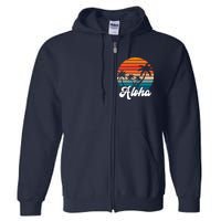 Aloha Tropical Sunset Vintage Vacation Full Zip Hoodie