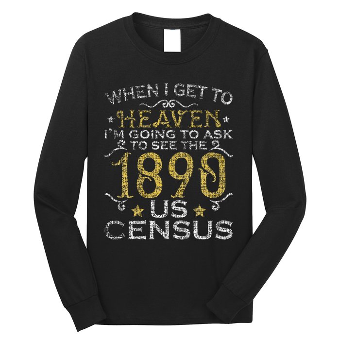 Ask To See The 1890 US Census Genealogy Genealogist Ancestry Long Sleeve Shirt