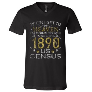 Ask To See The 1890 US Census Genealogy Genealogist Ancestry V-Neck T-Shirt