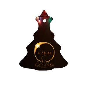 Arkansas Total Solar Eclipse 2024 Bigfoot Solar Eclipse Ceramic Tree Ornament