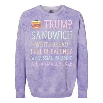 Anti Trump Sandwich Sign Funny Colorblast Crewneck Sweatshirt