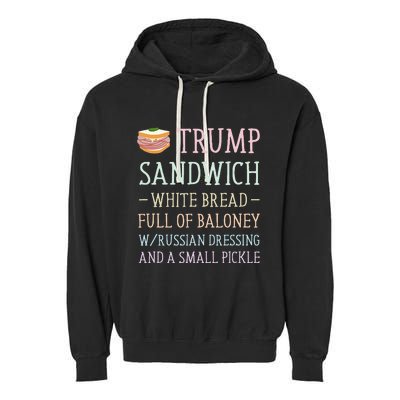 Anti Trump Sandwich Sign Funny Garment-Dyed Fleece Hoodie