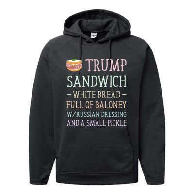 Anti Trump Sandwich Sign Funny Performance Fleece Hoodie