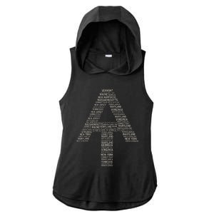 Appalachian Trail Symbol Word Cloud With Us Staates Ladies PosiCharge Tri-Blend Wicking Draft Hoodie Tank