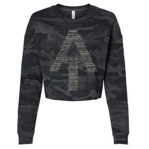 Appalachian Trail Symbol Word Cloud With Us Staates Cropped Pullover Crew