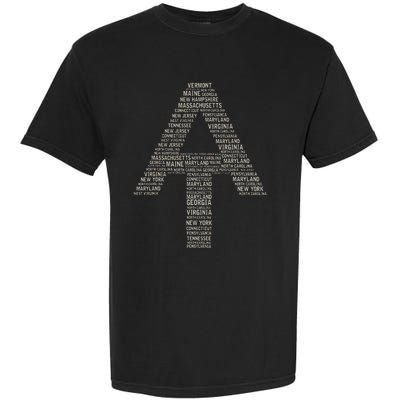 Appalachian Trail Symbol Word Cloud With Us Staates Garment-Dyed Heavyweight T-Shirt