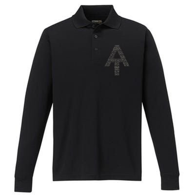 Appalachian Trail Symbol Word Cloud With Us Staates Performance Long Sleeve Polo