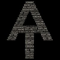 Appalachian Trail Symbol Word Cloud With Us Staates 7-Panel Snapback Hat