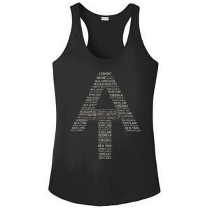 Appalachian Trail Symbol Word Cloud With Us Staates Ladies PosiCharge Competitor Racerback Tank