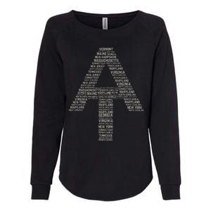 Appalachian Trail Symbol Word Cloud With Us Staates Womens California Wash Sweatshirt