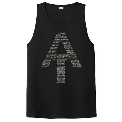 Appalachian Trail Symbol Word Cloud With Us Staates PosiCharge Competitor Tank