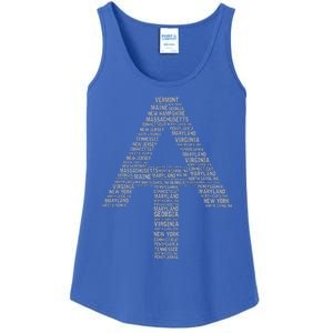 Appalachian Trail Symbol Word Cloud With Us Staates Ladies Essential Tank