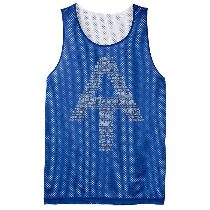 Appalachian Trail Symbol Word Cloud With Us Staates Mesh Reversible Basketball Jersey Tank