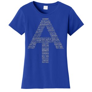 Appalachian Trail Symbol Word Cloud With Us Staates Women's T-Shirt