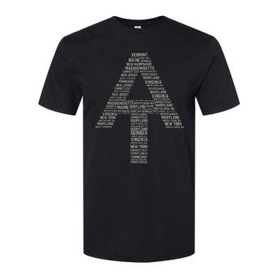 Appalachian Trail Symbol Word Cloud With Us Staates Softstyle CVC T-Shirt