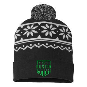 Austin Texas Soccer  Futbol Jersey Kit Badge Match USA-Made Snowflake Beanie