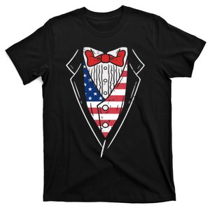 American Tuxedo Suit Funny 4th Of July Patriot Boy Gift T-Shirt