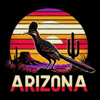 Arizona T State Of Arizona Cactus Arizona Roadrunner Cooling Performance Crew T-Shirt