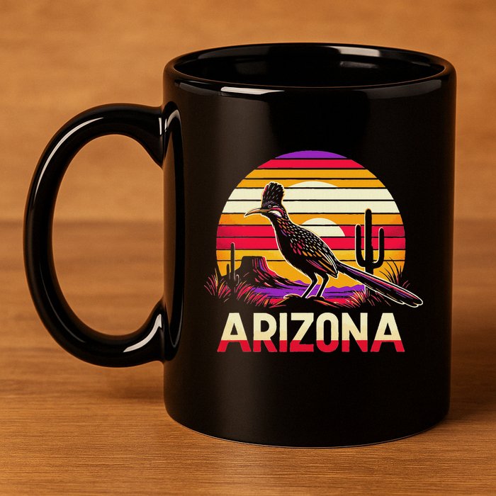 Arizona T State Of Arizona Cactus Arizona Roadrunner 11oz C Handle Ceramic Mug