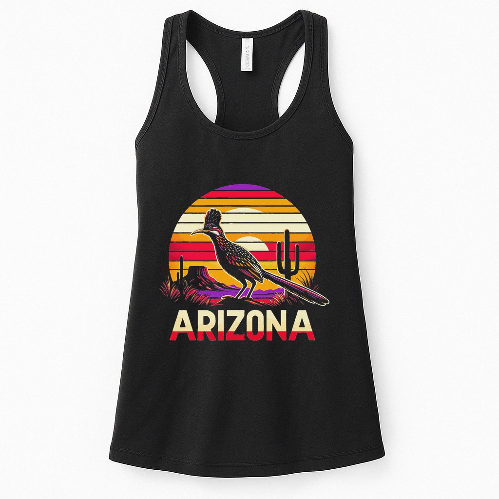 Arizona T State Of Arizona Cactus Arizona Roadrunner Womens Tank Top