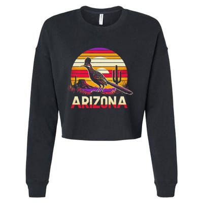 Arizona T State Of Arizona Cactus Arizona Roadrunner Cropped Pullover Crew