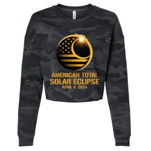 American Total Solar Eclipse April 8 2024 Totality Astronomy Cropped Pullover Crew