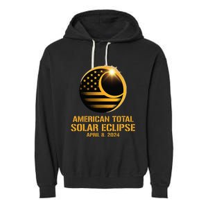 American Total Solar Eclipse April 8 2024 Totality Astronomy Garment-Dyed Fleece Hoodie