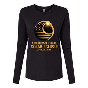 American Total Solar Eclipse April 8 2024 Totality Astronomy Womens Cotton Relaxed Long Sleeve T-Shirt